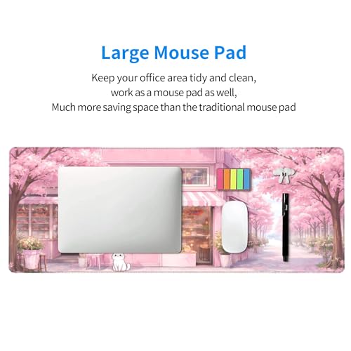 Dessert House Gaming Mouse Pad Extended Large Mouse Mat 31.5 X 11.8 Inch Nonslip Rubber Base Long Desk Pad Stitched Edges Mousepad Mice Pad for Office Home Game - color: Dessert House