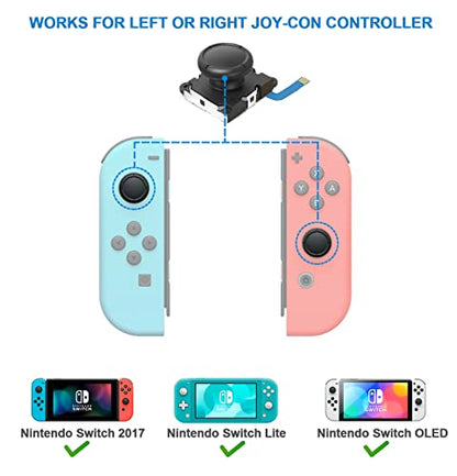 2ps Replacement Joystick Drift Fix for Nintendo Switch Joycons Controller | Switch OLED / Switch Lite Joycons Drift Fix Analog Thumb Stick
