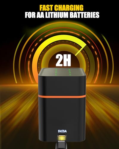 12 Pack 3400mWh Rechargeable Lithium aa Batteries with 12 Solt Charger | 1.5V Constant Output, High Capacity, with Double A Li-ion Charger Smart Charging, Multiple Charging Protections - color: 12AA+Charger