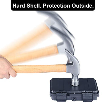 Lykus HC-1710 Mini Hard Case Dry Box with Foam Insert, Interior Size 6.54x3.94x1.46 inch, IP66 Splash-Proof