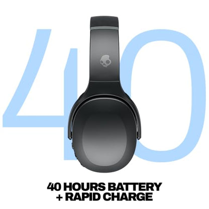Skullcandy Crusher Evo Wireless Bluetooth Headphones with Multi-Sensory Bass, Noise Isolating Over-Ear Fit, Up to 40 Hours Battery, Microphone for iPhone Android - Asphalt - color: Asphalt