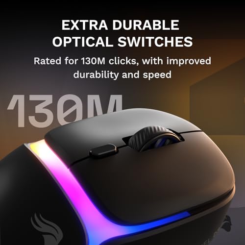 GLORIOUS Gaming Model D3 Wireless Gaming Mouse - InfinitePlay Swappable Battery, 130H Battery Life, 8k Polling, 130M Optical Switches, Ultralight 69g, 30K DPI Optical Sensor, RGB - Black - color: Black, style: Model D3 (Ergonomic)