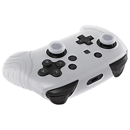 playvital Samurai Edition Ergonomic Silicone Skin Protective Case for Nintendo Switch Pro, Soft Anti-Slip Controller Grip Protector for Nintendo Switch Pro with Thumb Grips - Clear White - color: Clear White
