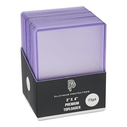 Platinum Protectors 75pt Top Loaders Trading Card Protectors (25-Count) - Clear Rigid Thick Toploader Sleeves for Heritage, Relics, etc