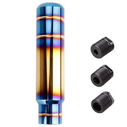 BARTOO Aluminum Alloy Heavy Weighted Shifter Knob, 5" Auto Gear Shift Knob, Car Gear Lever Stick Shifter Handle,with 3 Threaded Adapters M8 M10 M12,Fit Most Automatic Manual Vehicle(Gold Plated) - color: Gold plated