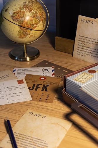 Fizz Creations Solve The Case – 3D Escape Room Game in a Portable Suitcase with 5 Unique Play-Throughs, Clue Cards & 3D Puzzles – Family Game Night, Ages 12+, 1+ Players