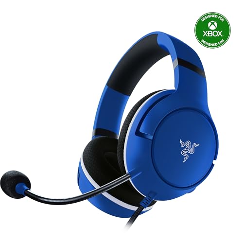 Razer Kaira X Wired Headset for Xbox Series X|S, Xbox One, PC, Mac & Mobile Devices: Triforce 50mm Drivers - HyperClear Cardioid Mic - Memory Foam Ear Cushions - On-Headset Controls - Shock Blue - color: Blue