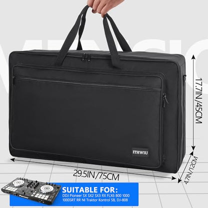 Padded Dj Controller Case for DDJ-FLX6, DDJ-800, DDJ-1000, 1000SRT, DDJ-SX, DDJ-SX2 SX3, DDJ-RX, XDJ-RR DJ Controller Carrying Bag 29.5 X 17.7 X 4.7 Inch - size: 29.5 X 17.7 X 4.7 Inch