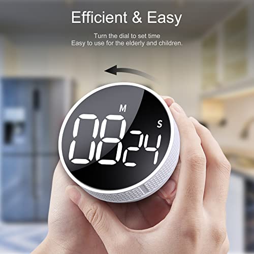 AVINIA Digital Kitchen Timers, Visual timers Large LED Display Magnetic Countdown Countup Timer for Classroom Cooking Fitness Baking Studying Teaching, Easy for Kids and Seniors White - color: White