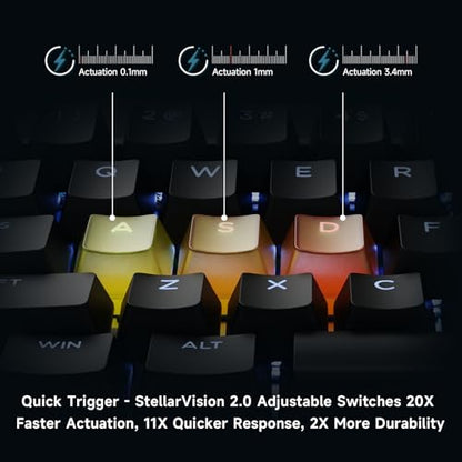 MCHOSE Ace 60 PRO Gaming Keyboard 60 Percent, Hall Effect Keyboard Wired, Magnetic Switch Keyboards Rapid Trigger, 8K Polling Rate, Adjustable Actuation Point, RGB Lighting, HotSwap, Black - color: 60Pro-Black TTC Uranus Switch