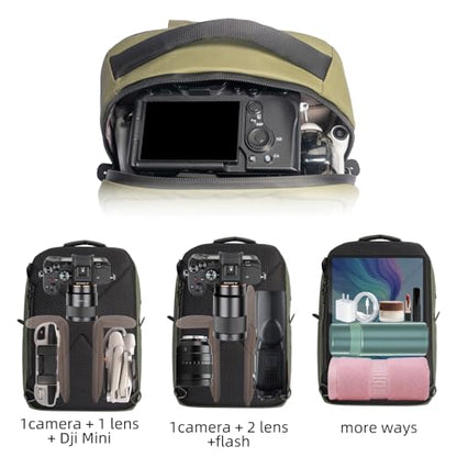 Camera Hardshell Case Crossbody Camera Sling Bag Small Waterproof Photography Bag for Mirrorless and DSLR Cameras - color: Green