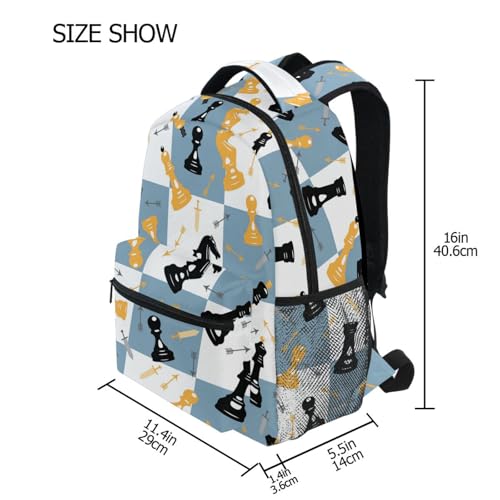 Backpack Blue White Chess Board Bookbag Daypack Travel Hiking Camping School Laptop Bag - color: Multi Pattern 26