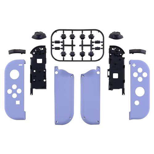 eXtremeRate DIY Replacement Shell Buttons for Nintendo Switch & Switch OLED, Light Violet Custom Housing Case with Full Set Button for Joycon Handheld Controller [Only The Shell, NOT The Joycon] - color: Light Violet
