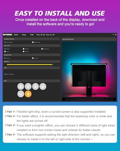 Xtremevision S202-27 LED Backlight Strip for 27-Inch Monitor, Instant Sync RGB Lighting with Audio and Video, Ultra-Low Latency Software-Controlled Backlight for Movies, Games, and Music