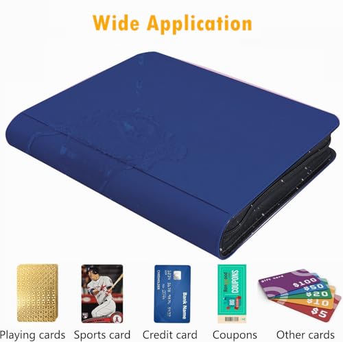 1000+ Pockets Trading Card Binder, 16 Pocket Ringless Side Loading Card Holder Album, Trading Card Album Fit for YuGiOh, MTG, TCG, Game Cards, Sports Cards, Business Cards (Dark Blue) - color: Dark Blue