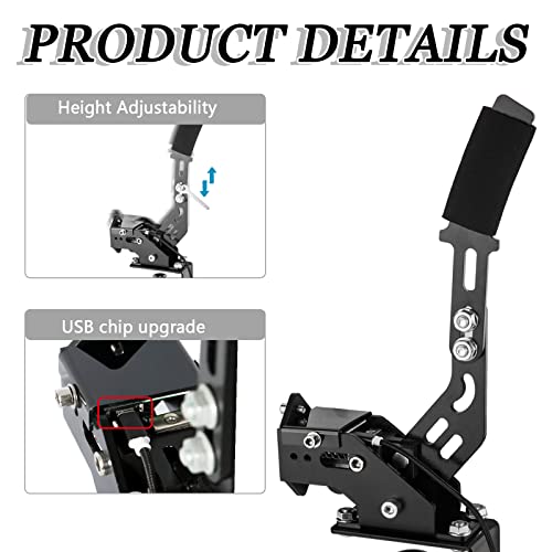 Anman USB Handbrake with Adapter Plate for PC Windows 14 Bit Professional Gaming Peripherals fit Racing Games Logitech G27 G25 G29 G920 G923 Thrustmaster T500 T300