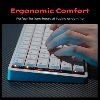 IQUNIX MQ80 Low Profile Mechanical Keyboard for Work and Gaming Tri Mode Wireless Wired CNC Aluminum Hot Swappable RGB Backlit Long Battery Life VIA Support (Silver) - style: Moonlight Silver
