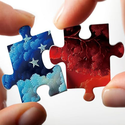 Tree of Life Puzzles for Adults 1000 Pieces, United States Patriotic American Flag Jigsaw Puzzle, Challenging USA 250th Anniversary Plant Stars Moon Galaxy Puzzle - color: Freedom Branch
