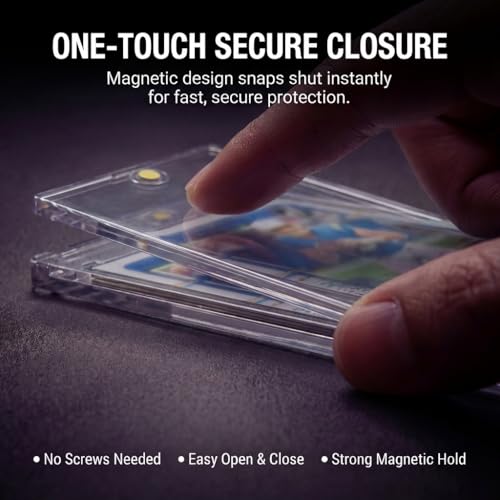 Magnetic Card Holder for Trading Cards |35pt 50 Pack| One Touch Card Holder | 35 Point Magnet Card Case, Clear Acrylic Cases for 35 PT Sports Cards, Trading Cards, TCG, for Collectible Card Storage. - size: 50 Count
