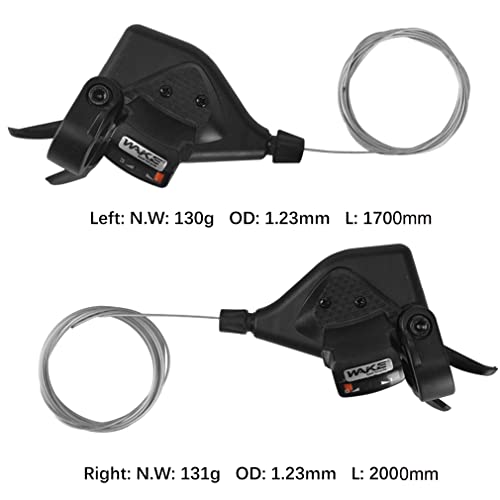 CYSKY Bike Shifter Levers 1 Pair 3x8 Speed Gear Shifter Mountain Bicycle Derailleur with Gear Indicator Right and Left Thumb Shift Levers Combo (3x8 24 Speed) - color: 3x8 24 Speed