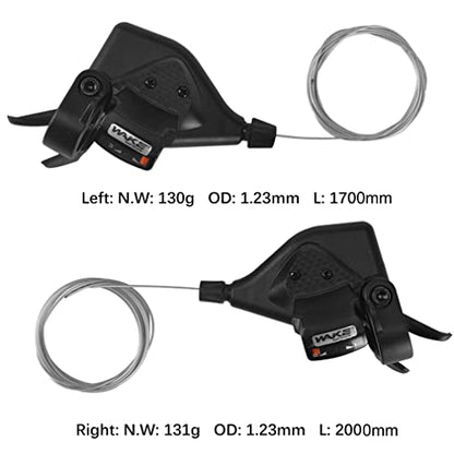 CYSKY Bike Shifter Levers 1 Pair 3x8 Speed Gear Shifter Mountain Bicycle Derailleur with Gear Indicator Right and Left Thumb Shift Levers Combo (3x8 24 Speed) - color: 3x8 24 Speed