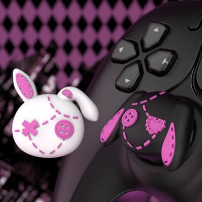 PlayVital Cute Thumb Grip Caps for ps5/ps5 Edge Controller, Joystick Caps for Switch 2 Pro/Switch Pro Controller, Thumbstick Cover for Xbox Series X/S, Elite Series 2, Xbox One - Lovely Punky Bunnies - color: Lovely Punky Bunnies