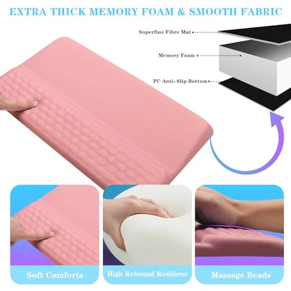 Computer Keyboard Stand with Wrist Rest, Ergonomic Tilted Keyboard Holder - Keyboard Riser with Wrist Pad - Keyboard Tray Support for Office Home - Pink - color: Keyboard Stand - Pink