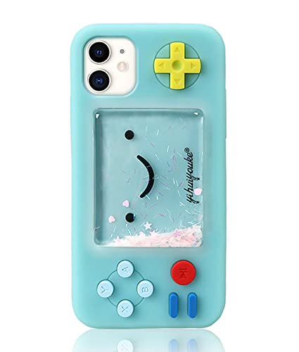 UnnFiko Squishy 3D Cartoon Game Shape Case Compatible with iPhone, Creative Liquid Stars Funny Play Case Soft Rubber Protective Cover (Blue, iPhone 13) - color: Blue, size: iPhone 13