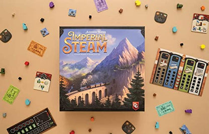 Capstone Games Imperial Steam Strategy Board Game for 2 to 5 Players, Heavy Economic Railroad with Worker Placement, Route Building, Industrial Expansion & Resource Optimization | Ages 12+ | 120 Min
