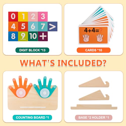 GUEETIC® Preschool Math Manipulatives Learning Toys for Toddlers 2-4 | Montessori Number Counting Block Toys for Kids, Educational Toys for 3-5 Year Old Boys Girls Christmas Birthday Gifts