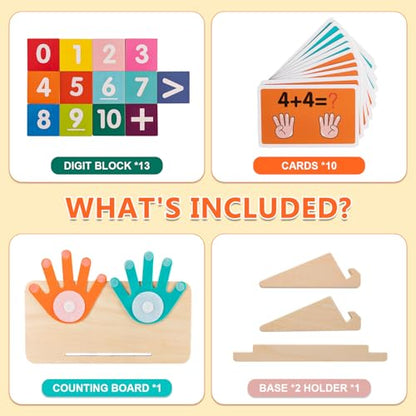 GUEETIC® Preschool Math Manipulatives Learning Toys for Toddlers 2-4 | Montessori Number Counting Block Toys for Kids, Educational Toys for 3-5 Year Old Boys Girls Christmas Birthday Gifts