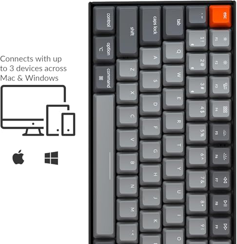 Keychron K4 96% Layout 100 Keys Wireless Bluetooth 5.1/Wired USB Mechanical Gaming Keyboard with Keychron Super Brown Switch White LED Backlight N-Key Rollover for Mac Windows PC-Version 2 - color: Keychron Super Brown Switch, size: Version 2