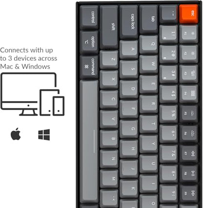 Keychron K4 96% Layout 100 Keys Wireless Bluetooth 5.1/Wired USB Mechanical Gaming Keyboard with Keychron Super Brown Switch White LED Backlight N-Key Rollover for Mac Windows PC-Version 2 - color: Keychron Super Brown Switch, size: Version 2