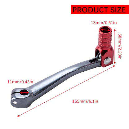 CNC Aluminum 2" Folding Gear Shifter Shift Lever for Honda XR50 CRF50 XR CRF 50cc 70cc 90cc 110cc 125cc Dirt Pit Bike (Red Gray) - color: Red Gray
