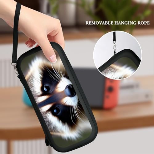 Carrying Case Compatible with Switch, Cute Animal Raccoon Protective Travel Storage Bag Hard Shell Game Holder Organizer with 15 Game Cartridges - color: Color(86)