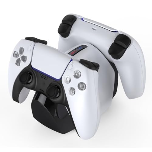 Dualsense Charging Station for Ps5 Controller,Ps5 Controller Charger Holder Stand with Overcharge Protect,Led Indicator,2.5h Fast Charging Docking for PlayStation 5 Controllers (Black) - color: Black