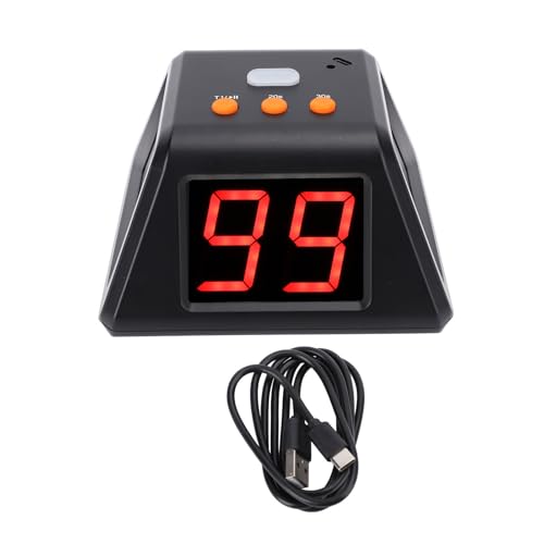 4 Sided Countdown Timer, 1.4 Inch Digits LED Screen Preset Time Table Game Timer Chess Timer Countdown Stopwatch for Chess Table Game (Black) - color: Black