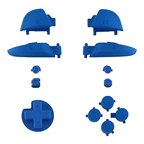 eXtremeRate Blue Repair ABXY D-pad ZR ZL L R Keys for Nintendo Switch Pro Controller, Glossy DIY Replacement Full Set Buttons with Tools for Nintendo Switch Pro - Controller NOT Included - color: Blue
