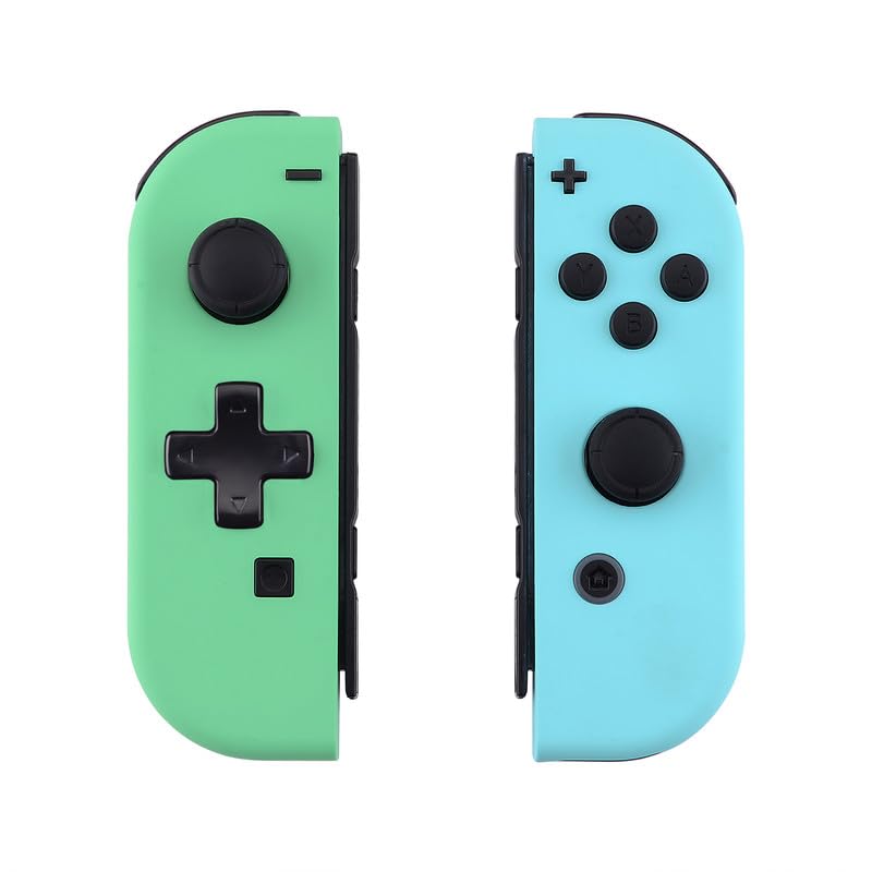 eXtremeRate Mint Green & Heaven Blue DIY Housing (D-Pad Version) with Full Buttons for Joycon Handheld Controller, Replacement Shell for Nintendo Switch & Switch OLED [Only The Shell, NOT The Joycon] - color: Mint Green & Heaven Blue