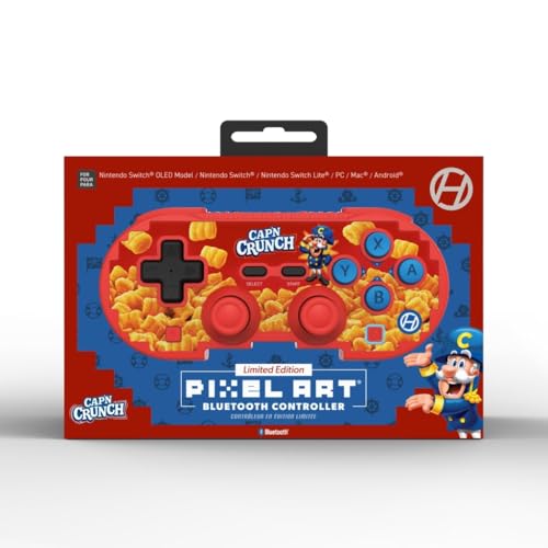 Hyperkin Limited Edition Pixel Art Wireless Bluetooth Controller - Officialy Licensed - Cap'n Crunch Controller For Nintendo Switch 2 / Switch/Oled, PC, Mac, Android, iOS