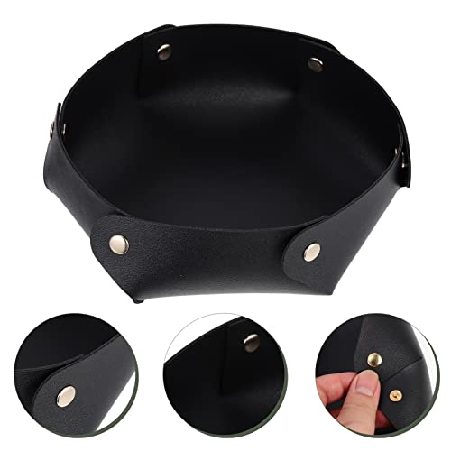 Rolling Dice Tray Dice Storage Tray Pu Dice Storage Holder Table Game Accessory - color: Black