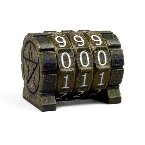Life Counter Health Tracker 보드 게임, TTRPG 및 별 기호가 있는 카드 게임용, MTG와 호환, 화이트 숫자가 있는 골드 - color: 골드+화이트 번호