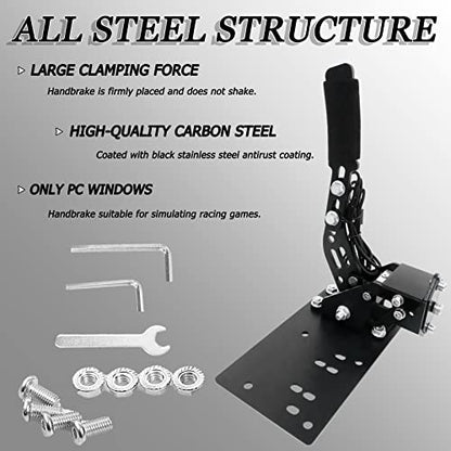 Anman USB Handbrake with Adapter Plate for PC Windows 14 Bit Professional Gaming Peripherals fit Racing Games Logitech G27 G25 G29 G920 G923 Thrustmaster T500 T300