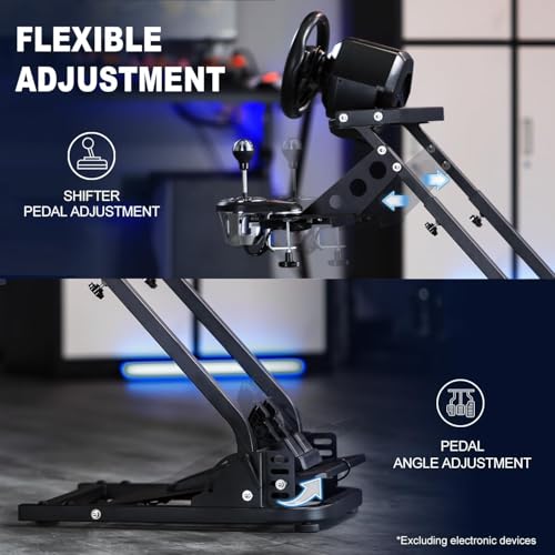 Adjustable Foldable Racing Wheel Stand for Enhanced Stability in Driving Simulation,