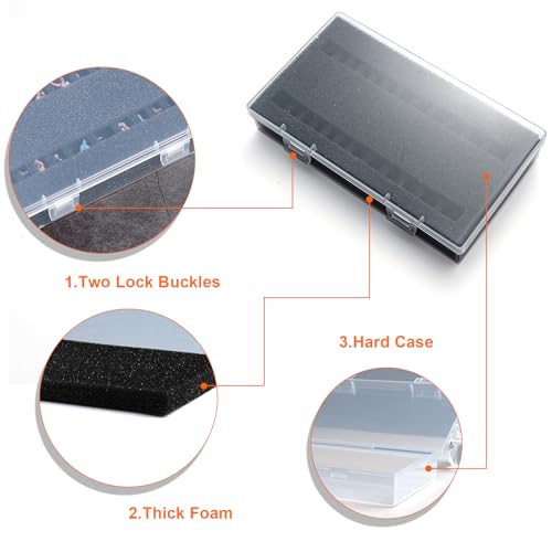 Clear Miniature Figure Storage Case,36 Slot Figurine Minature Organizer Case,3 Layer Foam Dustproof Protector Box for 1/64 1/87 Figure Model Accessories(6.5 * 3.7 * 1.2in) - size: 6.5*3.7*1.2in