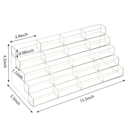 Vevitts 20 Slots Acrylic Business Card Holder, Clear Plastic Desk Business Card Stand, Multi-Card Display Rack for Office Home School Recipe Brochure File