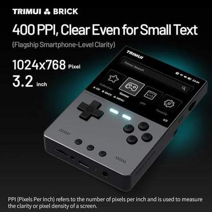 Trimui Brick Hammer Metal Body Handheld Game Console Retro Gaming Handheld 3000mah Battery Allwinner A133p 3.2" IPS RGB Lighting Vibration Green-64G - style: Green-64G