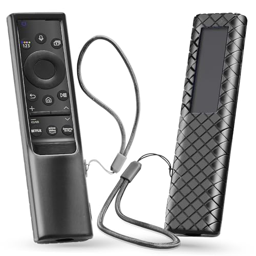 Cover for Samsung Solar Remote, Case Compatible with Samsung Smart TV Remote Control Universal Silicone Skin Sleeve with Lanyard Black - color: Black