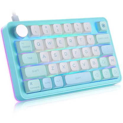 Koolertron Single-Handed Macro Mechanical Keyboard, RGB LED Backlit Portable Mini One-Handed Mechanical Gaming Keypad 39 Fully Programmable Keys (39 Keyboard Blue) - style: 39 Keyboard Blue