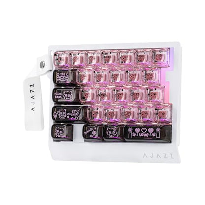 MechLands AJAZZ AK029 One Handed Gaming Keyboard, 8Khz Polling, 29 Keys Rapid Fast Wired Keyboard, SOCD & DKS, Magnetic Switch, Adjustable Actuation, RGB Backlits, Aluminum Plate (Black Pink) - color: Black Pink